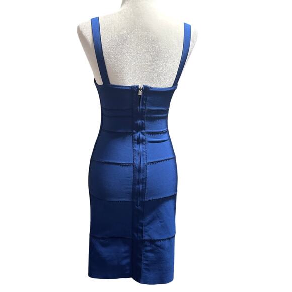 Hervé Léger Rare Reversible Blue/Black Bandage Dress No Size Tag Est. XXS/XS - Picture 2 of 9